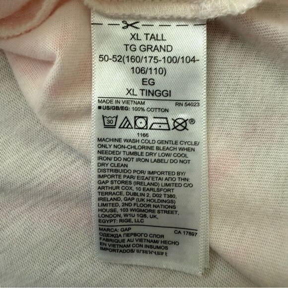 Gap XL Tall Pink Tie-Dye V-Neck T-Shirt Organic Cotton Hand-Dyed Women’s Tee - Picture 6 of 11